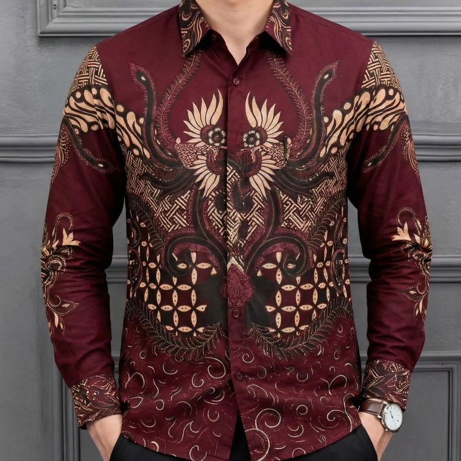 Raw And Denim Kemeja Batik Pria Lengan Panjang