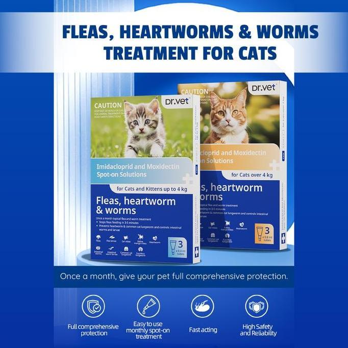 Dr.Vet Imidacloprid and Moxidectin Spot-on Solutions for Cats