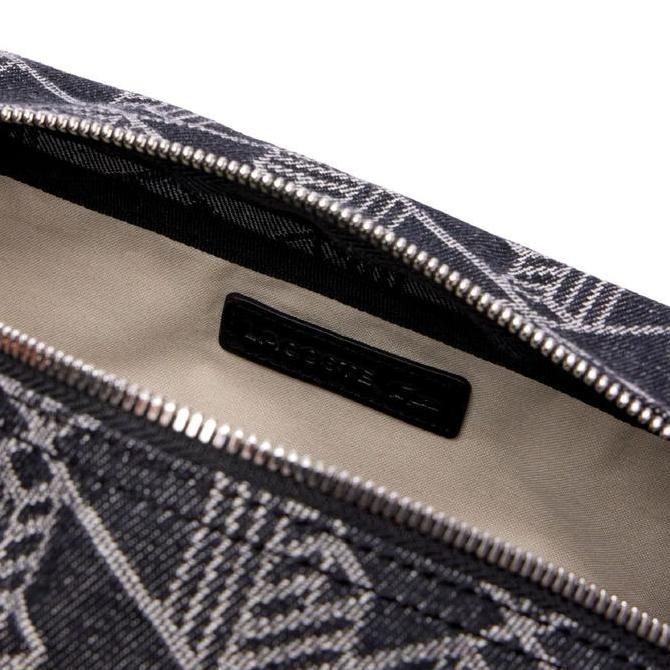 Lacoste Men'S Neocroc Jacquard Motif Toiletry Bag / Clutch - Grey