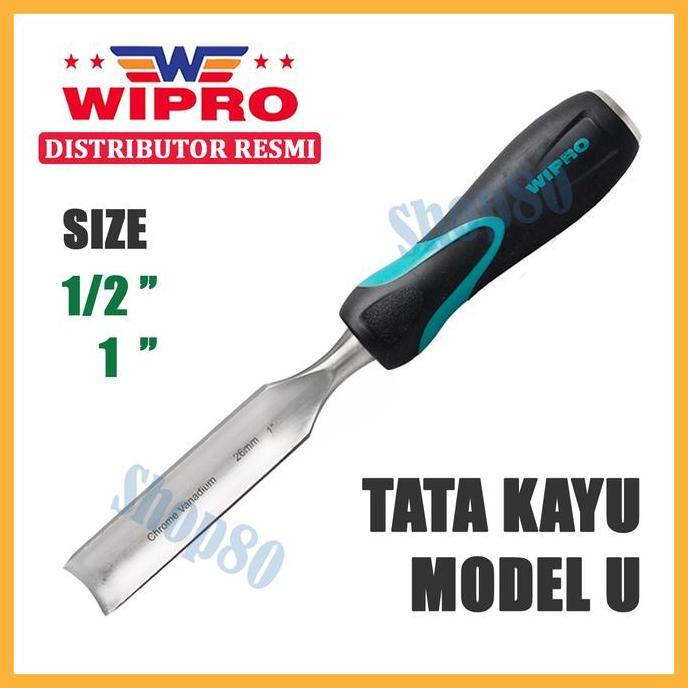 RELMARAMA Wipro Tatah Model U Pahat Tata Kayu Lengkung Kuku 1/2" 1" 12 25 mm