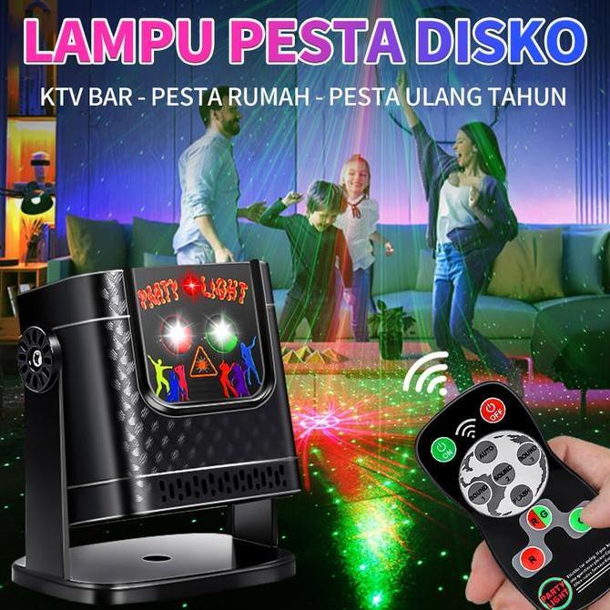 Termurah Party Light Lampu Diskotik Dugem 60 Pola Laser Dj Rgb Remote & Sound Control Untuk Wedding 