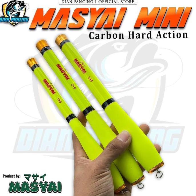 suhartatishop - joran tegek masyai mini hard action bahan carbon high quality panjang ruas mulai 23c