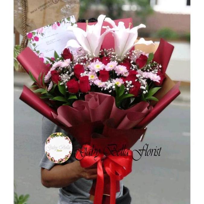 alif_pasword - buket bunga artificial mawar merah buket bunga palsu buket ultah birthday bunga buket
