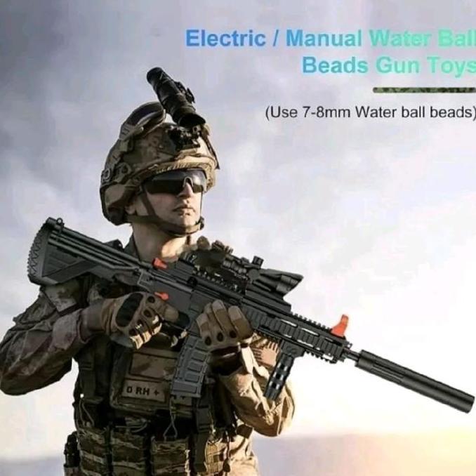 mainan tembakan jelly hk416 water jell elektrik
