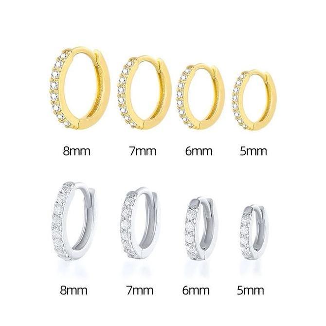 MONTMERY 5/6/7/8 MM Anting Piercing Hoop Permata Kecil Mini Stainles Stell / Earring Piercing Staile