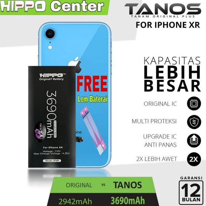 TERBARU - Hippo Baterai Compatible iPhone XR Battery Hippo Tanos iPhone XR Double Power