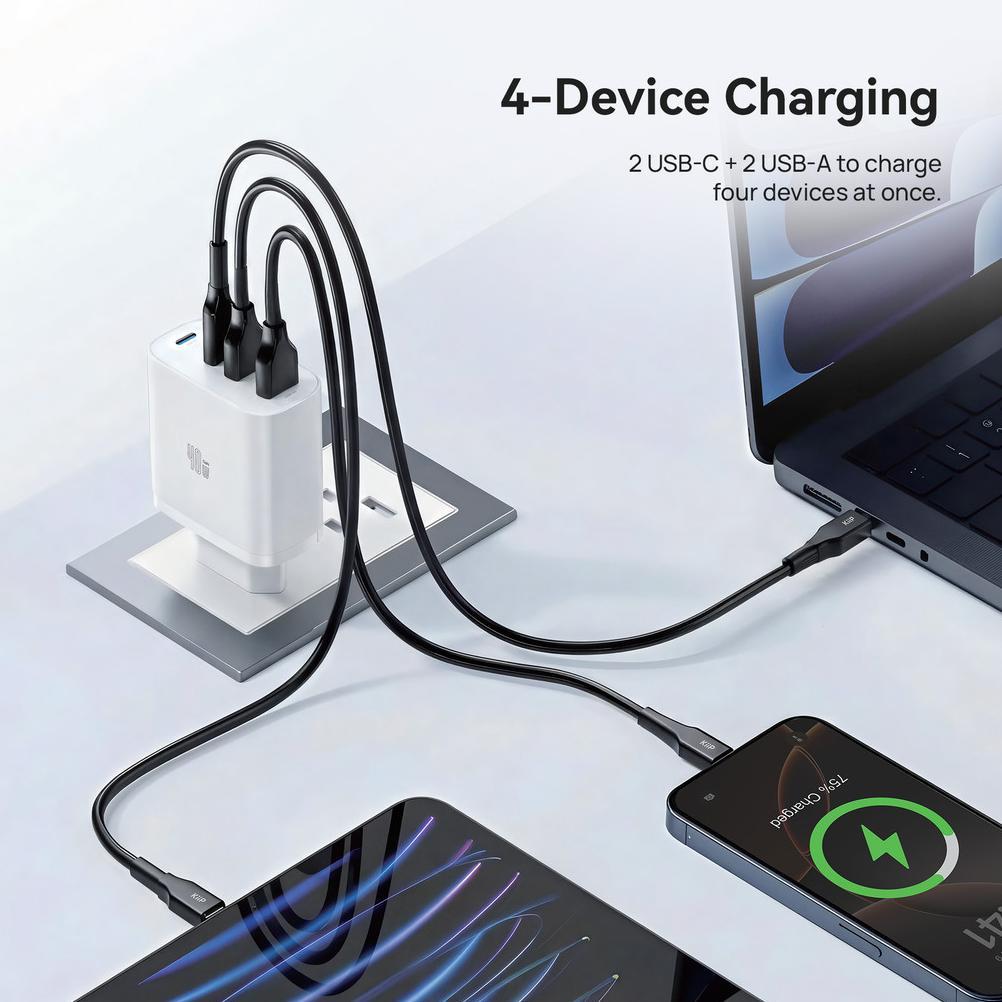 New Deals Kiip G40W Charger Adaptor Gan 40W 4-Port Pd Fast Charging