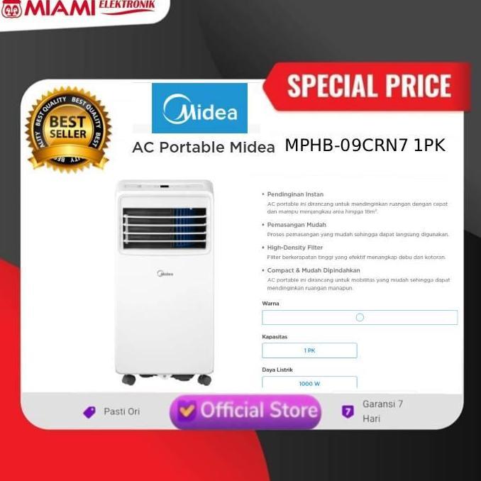ernarahmatih - midea ac portable  mphb09crn7 1pk compact & mudah dipindahkan / ac midea portable 1pk