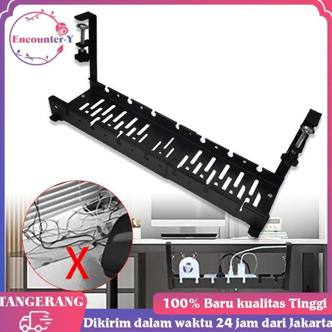 QINGACHO Cable Organizer Meja | Cable Management Under Desk | Rak Kabel Management Stainless Steel