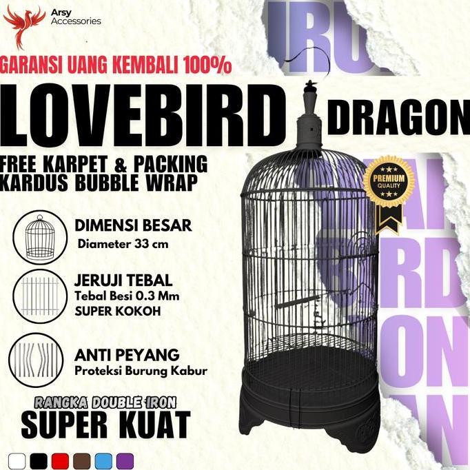 Sangkar Dragon Lovebird Burung Original Impor