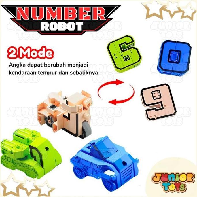 Robot Angka Mainan Transform Number 10In1 Bisa Berubah Dan Digabung Allshop
