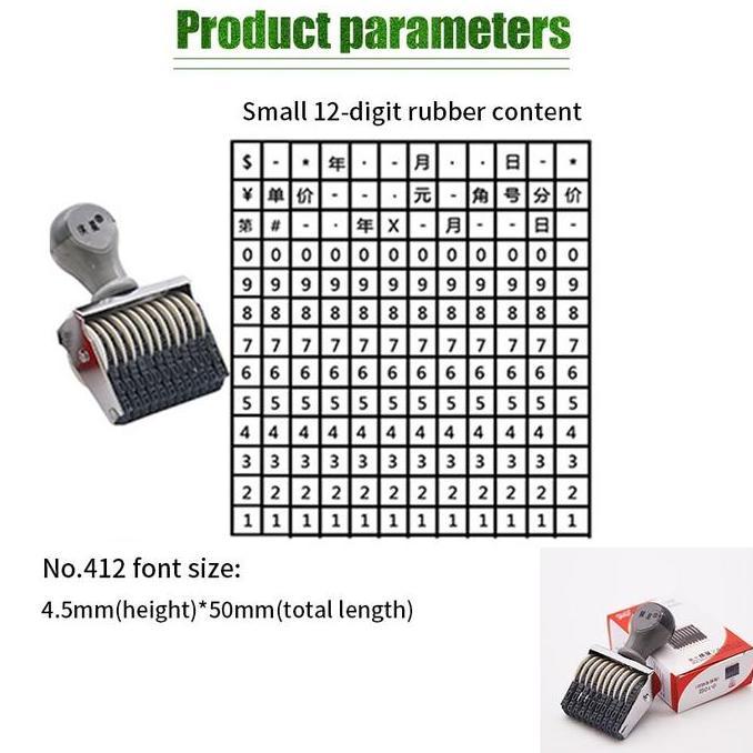 IDSTORE DIY Stempel Angka Manual 12 Digit 5mm Date Stamp / Stempel Tanggal Number Stamp Stempel LUNA