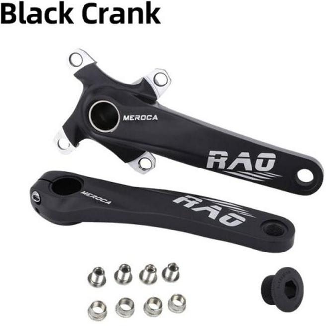 Meroca Rao Crankset Tanpa BB HT2 Crank Set Hollowtech BCD 104 Hitam