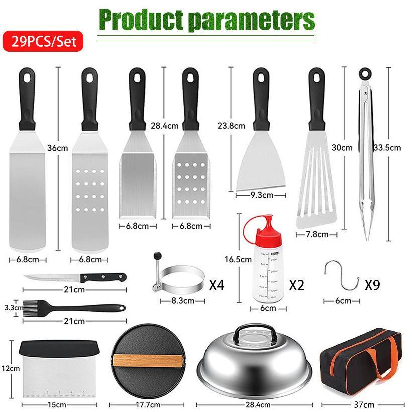 29PCS Alat BBQ Barbecue Grilling Tools Utensil / Peralatan Panggang Set Alat Bbq Bakar Daging Spatul