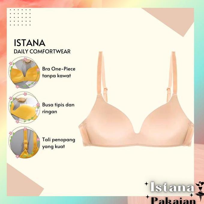 Istana - 9003 Bra Bh Push Up  Polos Dengan Tiga Kaitan Tali Bisa Atur Dalam Wanita Import Busa Tipis
