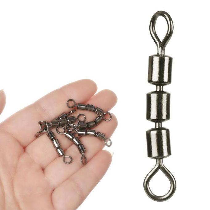 Triple Swivel Panjang Seri 3 untuk Mancing Pelindung Anti Gigi Tajam Umpan Pancing Casting Spoon
