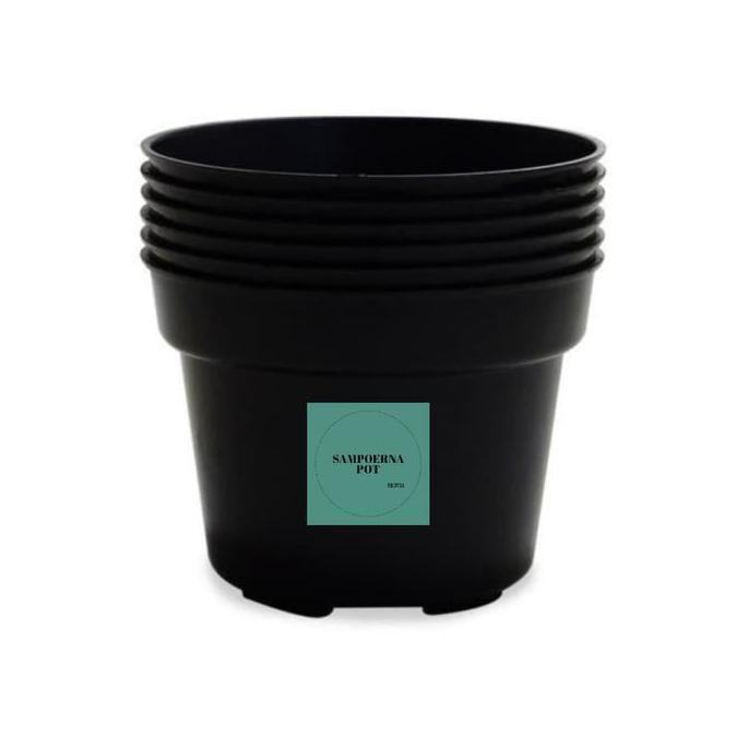 pot bunga tanaman plastik hitam 40cm
