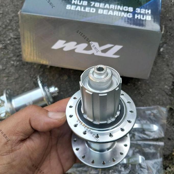 SILVER Hub Freehub MXL 32H 7 BEARING Discbrake Jangkrik Hub SILVER Freehub SILVER Max 11speed Hub OL