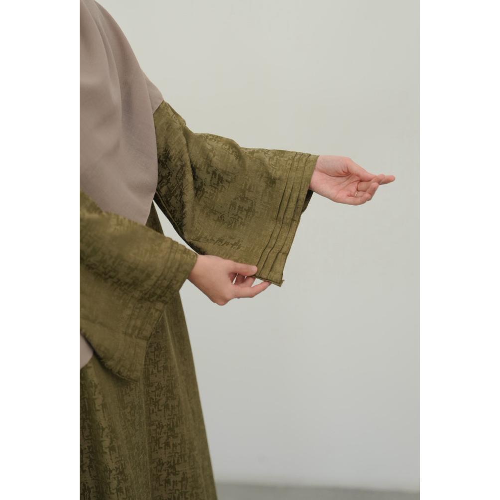hot deals nawal abaya by sabrina - gamis bahan jaguar viscose motif warna soft blue mocca hitam
