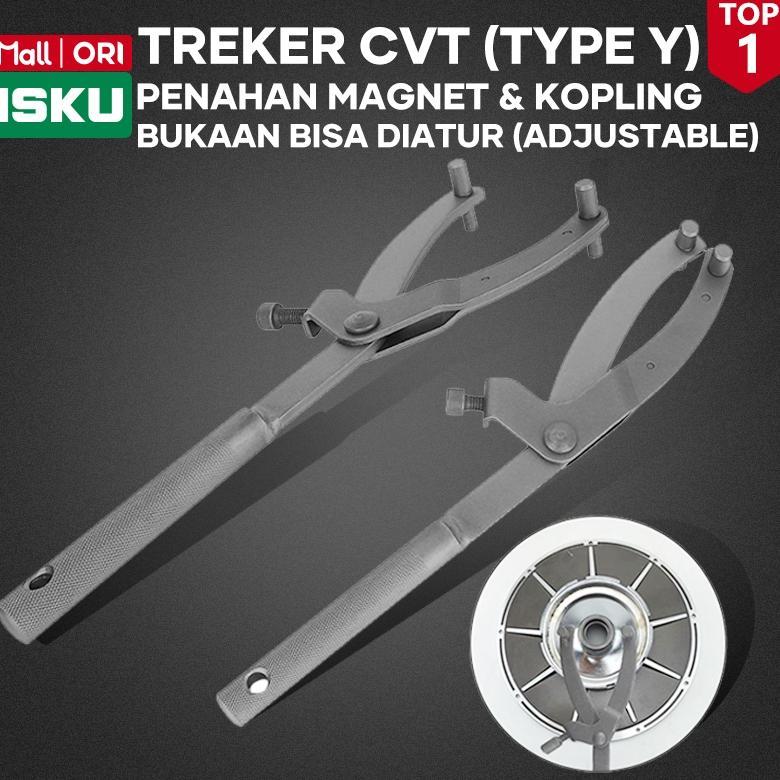 ISKU Treker CVT Kunci Tahanan Magnet Kopling Y Flywheel Holder Pliers Alat Buka Mangkok Ganda Pulley
