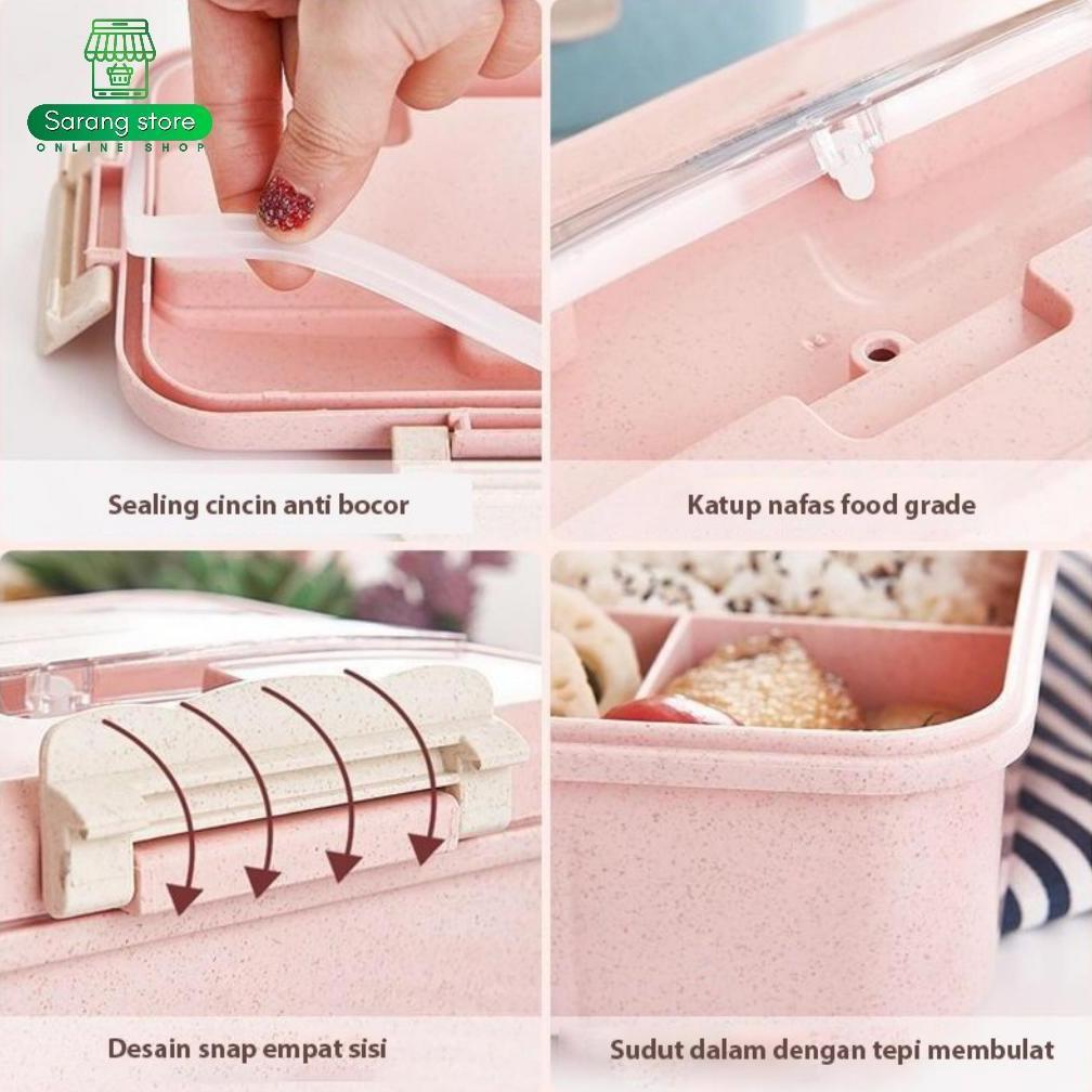 Awet Lunch Box Kotak Tempat Bekal Makan Anak Sekolah Tk Sd Aesthetic Anti Tumpah Set Tas Botol Minum