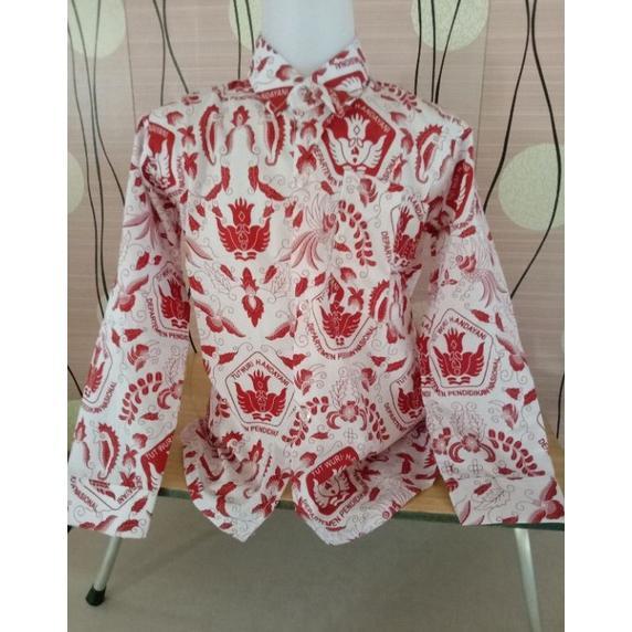 Termurah  (Baju Sekolah) Baju Batik Tutwuri Lengan Panjang/Batik Sd Negri/Seragam Batik Sekolah Mura