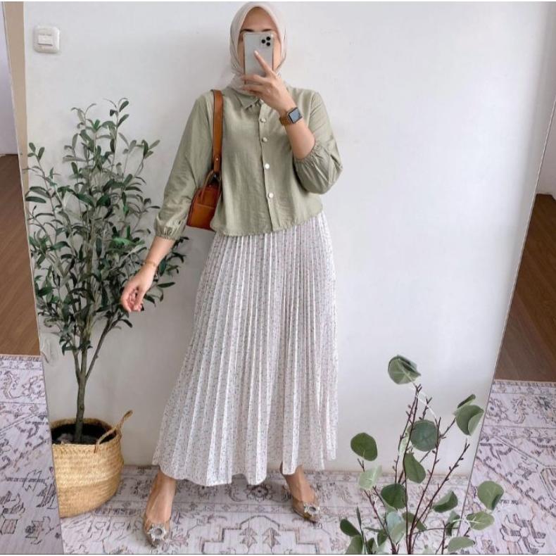 GARANSI Citra pakis fashion - Heliza set / setelan wanita rok kringkel kekinian terbaru
