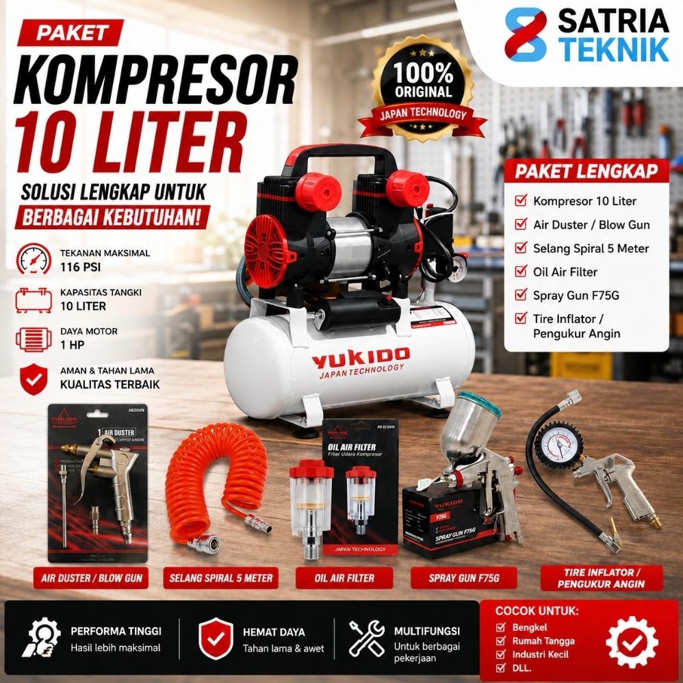 READY MASEHH PAKET LENGKAP MURAH (6 ITEM) KOMPRESOR /SELANG KOMPRESOR/ SPRAY GUN Mesin Kompresor Lis