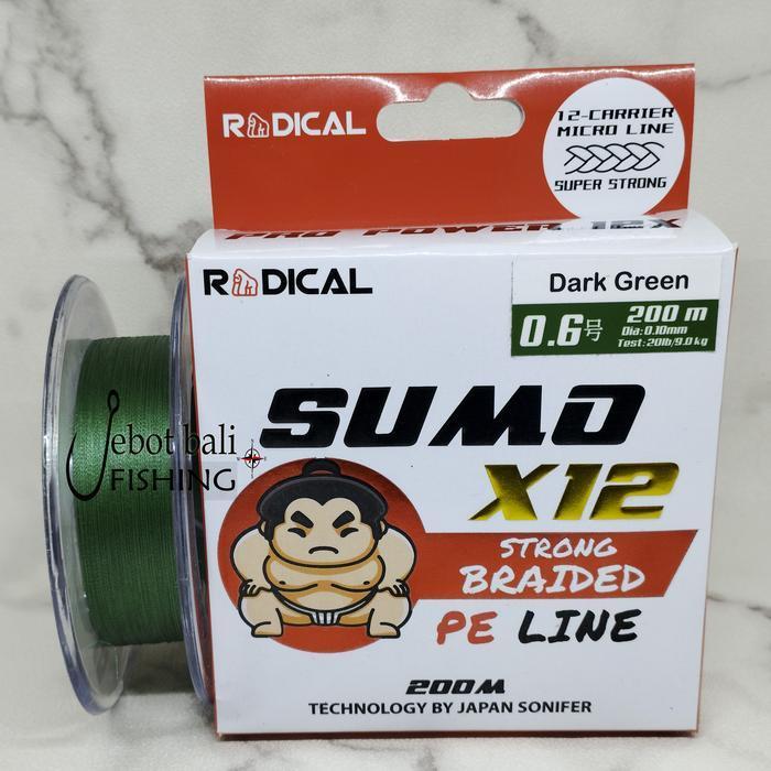 Senar PE Radical Sumo X12 - PE 0.6 0.8 1.0 200 meter - Tali Pancing UL