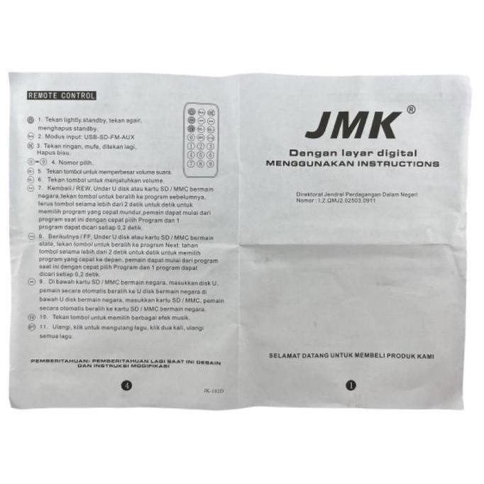 Ampli mobil AMPLIFIER MOBIL  DC 12V JMK  jk102D