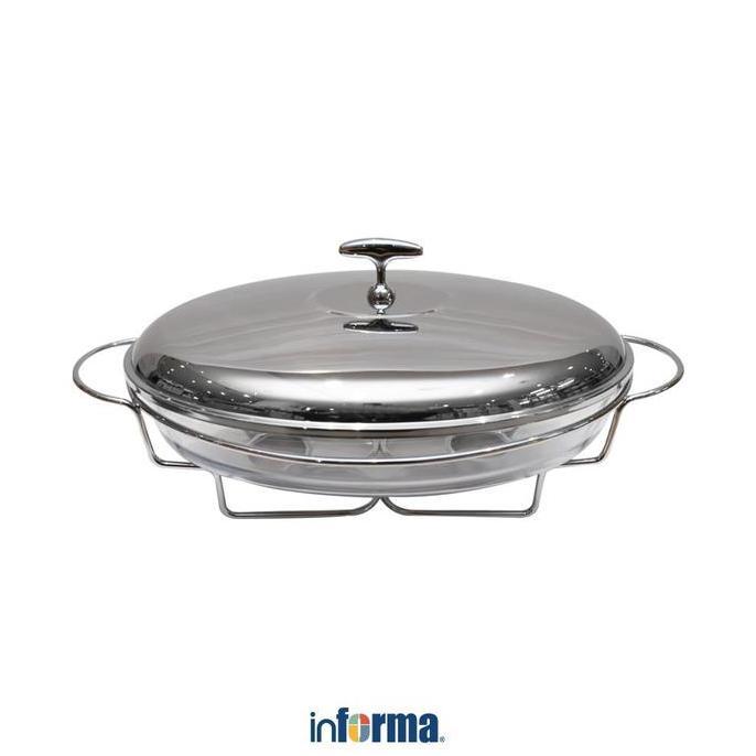 Informa Appetite 3 ltr Casserole Penghangat Makanan Ellipse Oval Pemanas Sajian Wadah Prasmanan Temp