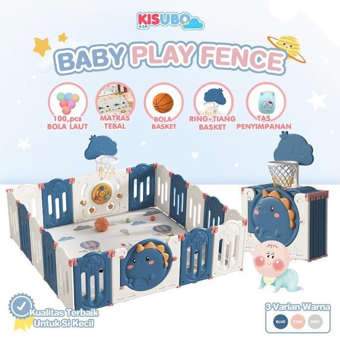 KISUBO Dino Baby Play Fence Pagar Bayi Baby Fence Pagar Anak