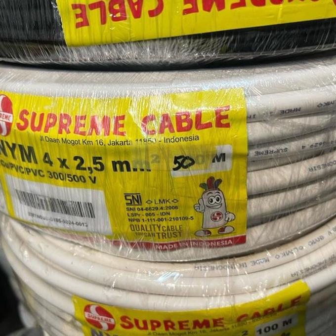 Promo Kabel Listrik Supreme Nym 4X2,5 Putih 50M / Nym 4X2.5 Supreme Engkel / Nym 4X2,5 Mm Nym 4X2,5M