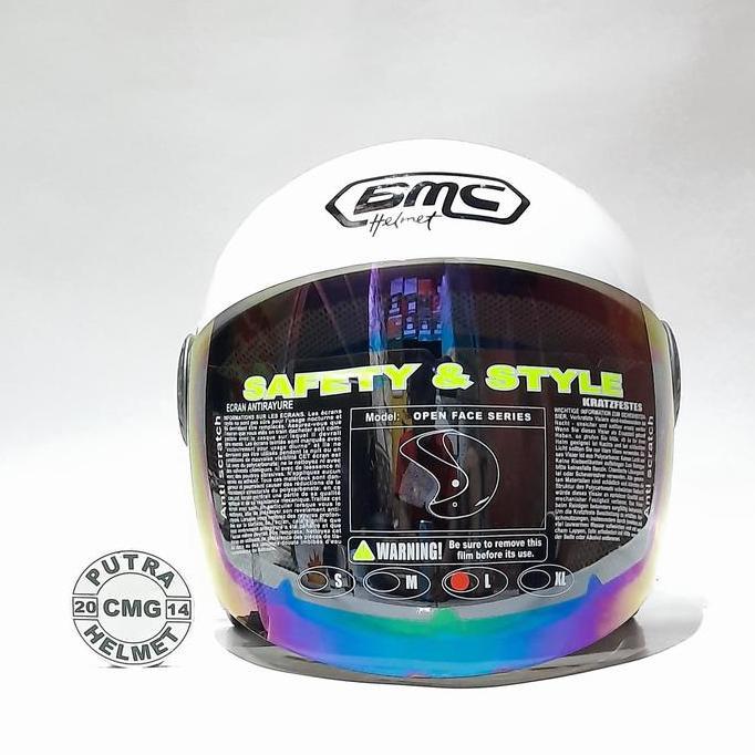 HELM BMC INOVA-R SOLID WHITE PUTIH