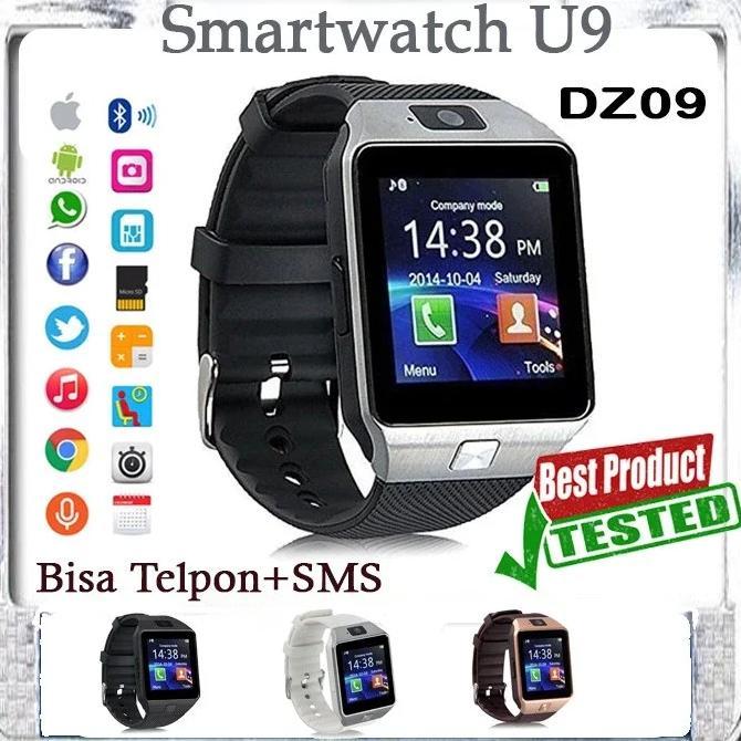 Dz09 U9 Smartwatch Jam Pintar Smartchwatch Bisa Pakai Sim-Card Telpon Sms Kamera Bluetooth Kamera