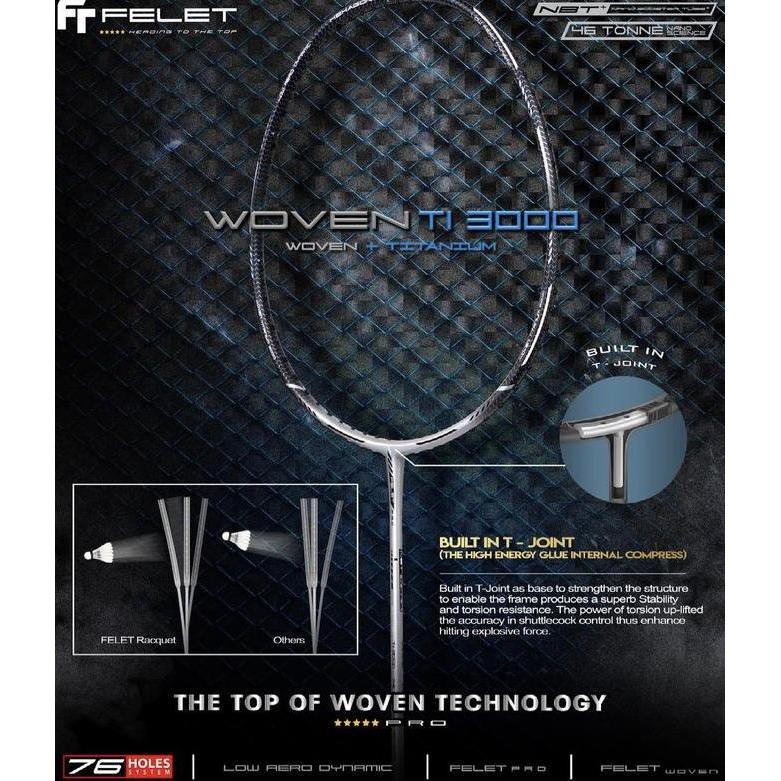 mercusuar.cv Raket Badminton Felet Woven TI 3000 Original Diskon
