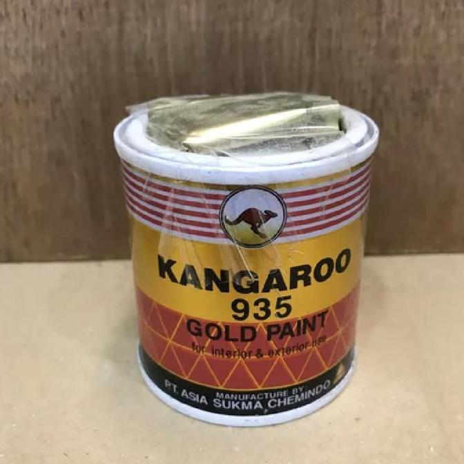 Now- Cat Minyak Besi Metal Kayu Rna Gold Emas Kangaroo Ukuran Kecil 100 Ml Cat Besi Pagar Pintu Cat 