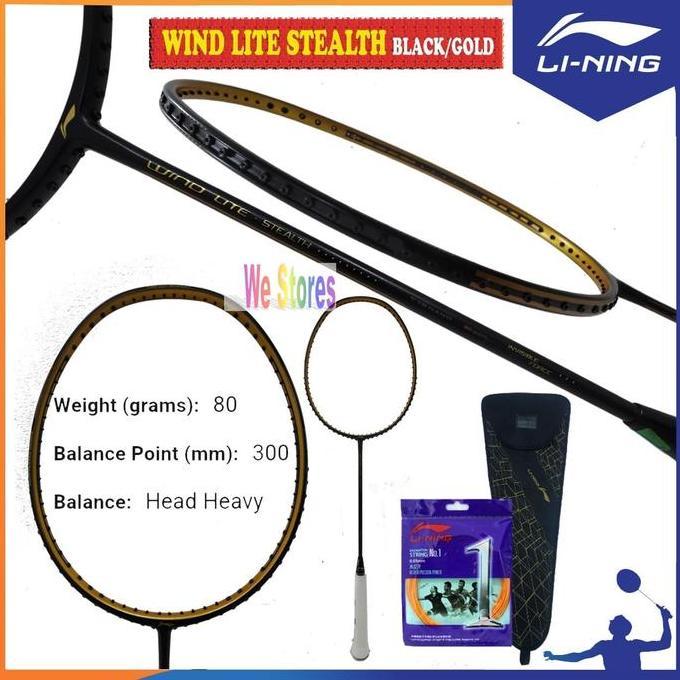 feranagrup LI-NING Wind Lite Stealth Raket Badminton LINING Wind Lite Stealth Diskon
