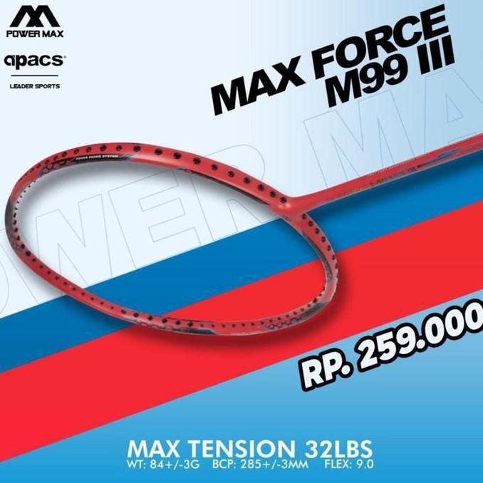 musli.store Raket Badminton POWER MAX POWERMAX MAX FORCE M99 III ORIGINAL 32LBS Diskon