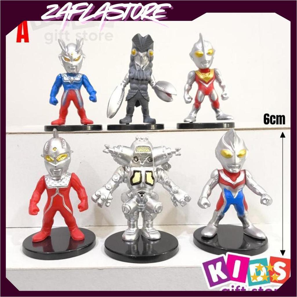 Ultraman Chibi Figure Set 6pcs - Mainan Figur KGS Ori