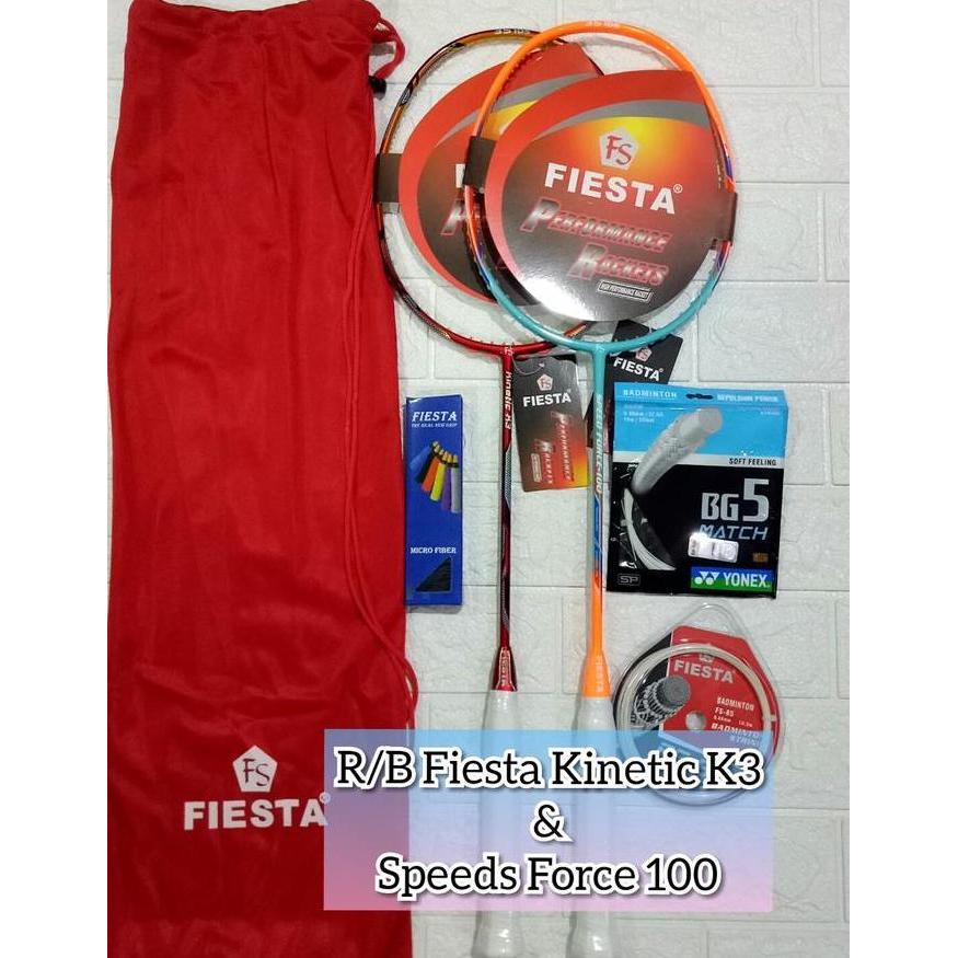 mercusuar.cv Raket Badminton FIESTA KINETIC K3 / SPEED FORCE 100 TAIWAN KUAT 35lbs Diskon