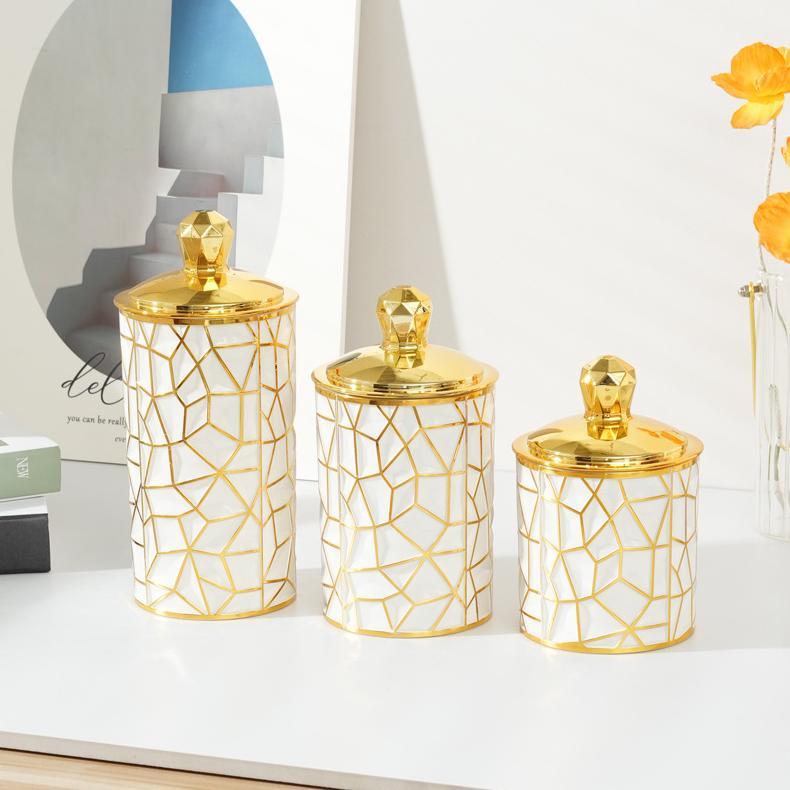 Toples  Mewah Aklirik Kedap Udara Emas/Toples Mewah Aesthetic Toples Snack Emas Toples Akrilik Kedap