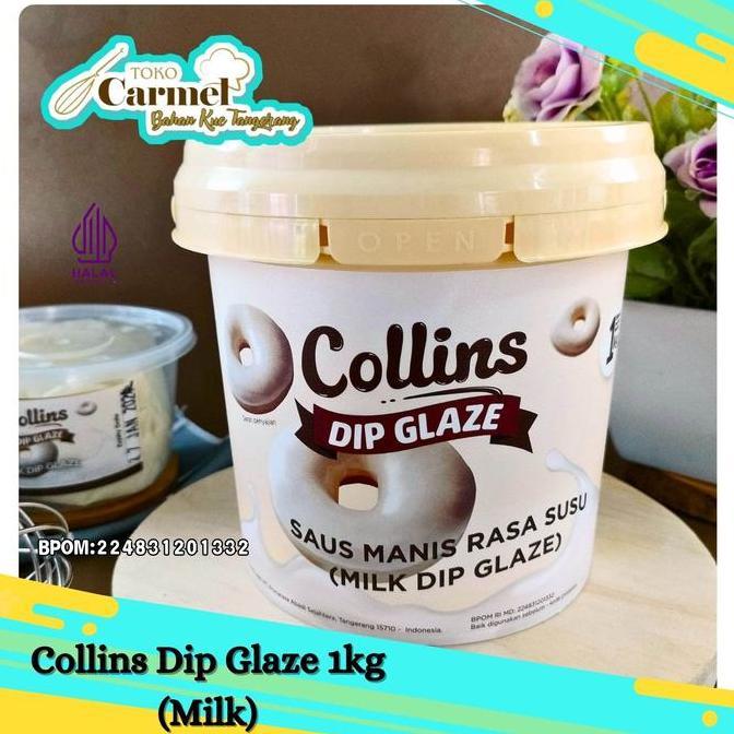 Collins Dip Glaze Milk 1kg - Topping Donat / Pisang Nugget Coklat