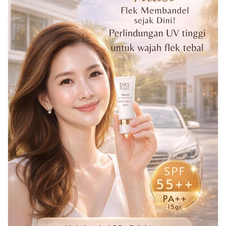 Sunscreen Khusus Wajah Flek Tebal / Drs Bright Salep Uv Protect Spf 55++ Ppa / Perlindungan Uv A Uv 
