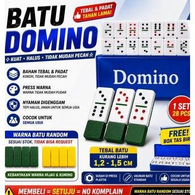 Promo Batu Domino - Domino Batu Dompet Tebal 1.5Cm Warna Warni Cod