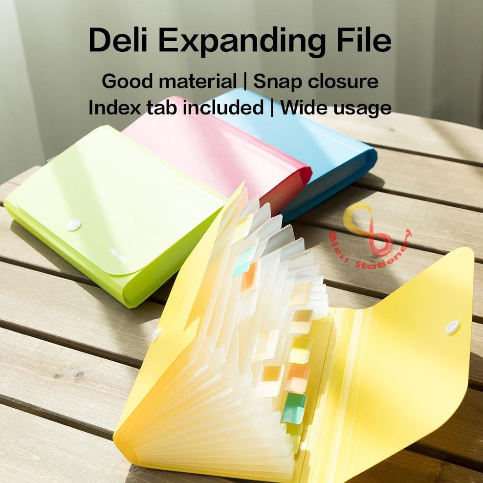 Deli Dompet plastik A6 map uang map nota map giro map harmonika Expanding File