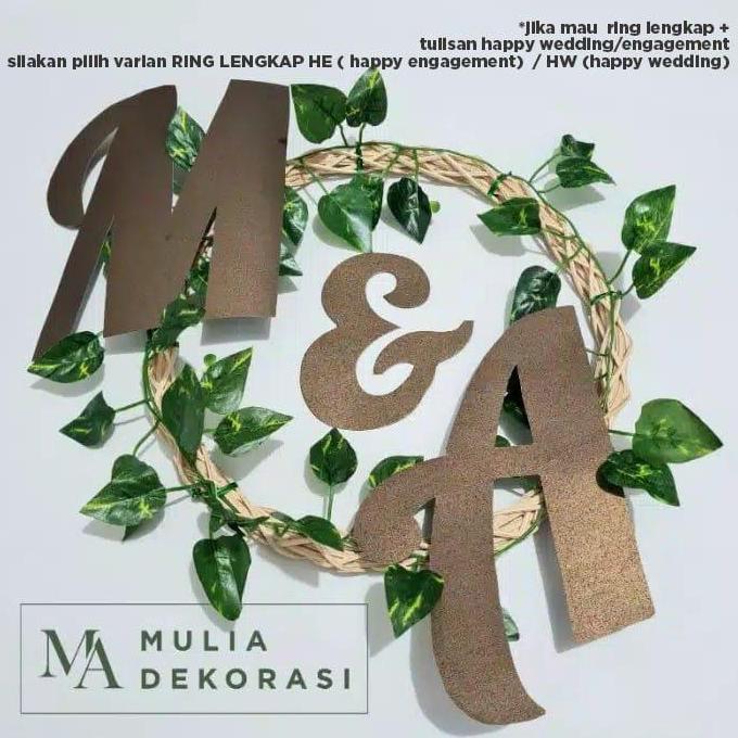 Ring Rotan Lingkaran Dekorasi Backdrop Lamaran Nikahan + Inisial Huruf