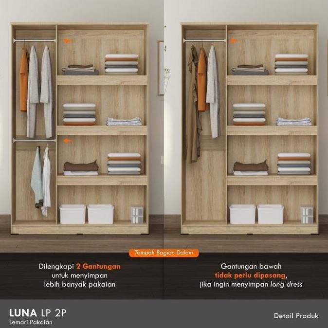 Cubic Lemari Pakaian Minimalis / Lemari Baju 3 Pintu / LUNA LP 3P HR