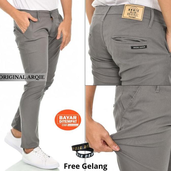 New- Youuu- Celana Panjang Slimfit Pria Model Chino Pants Arqie Denim Terbaru Bahan Twill Skinny Str