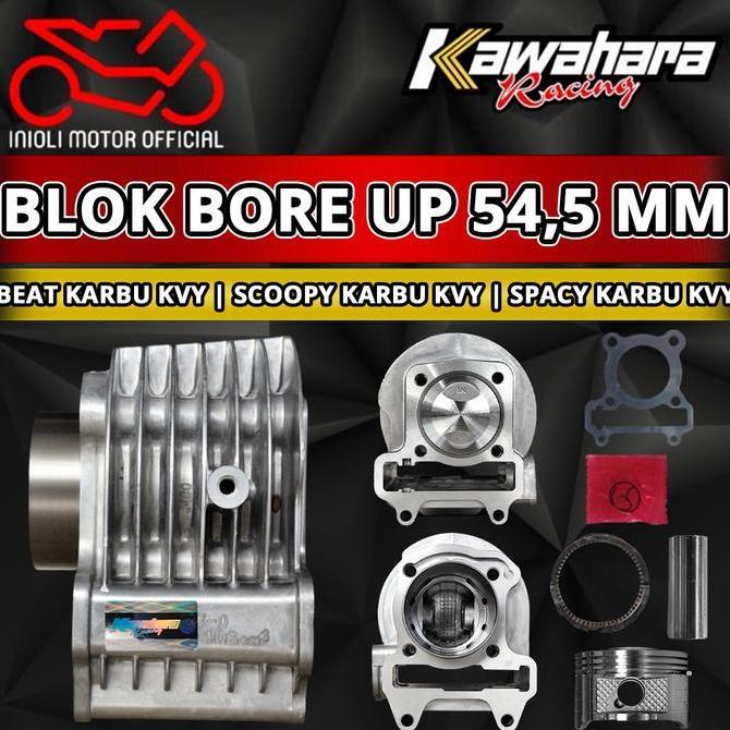 Sale Blok Seher Bore Up 54.5 Kawahara Racing 54,5Mm Beat Karbu Scoopy Carbu Spacy Karburator Kvy Blo